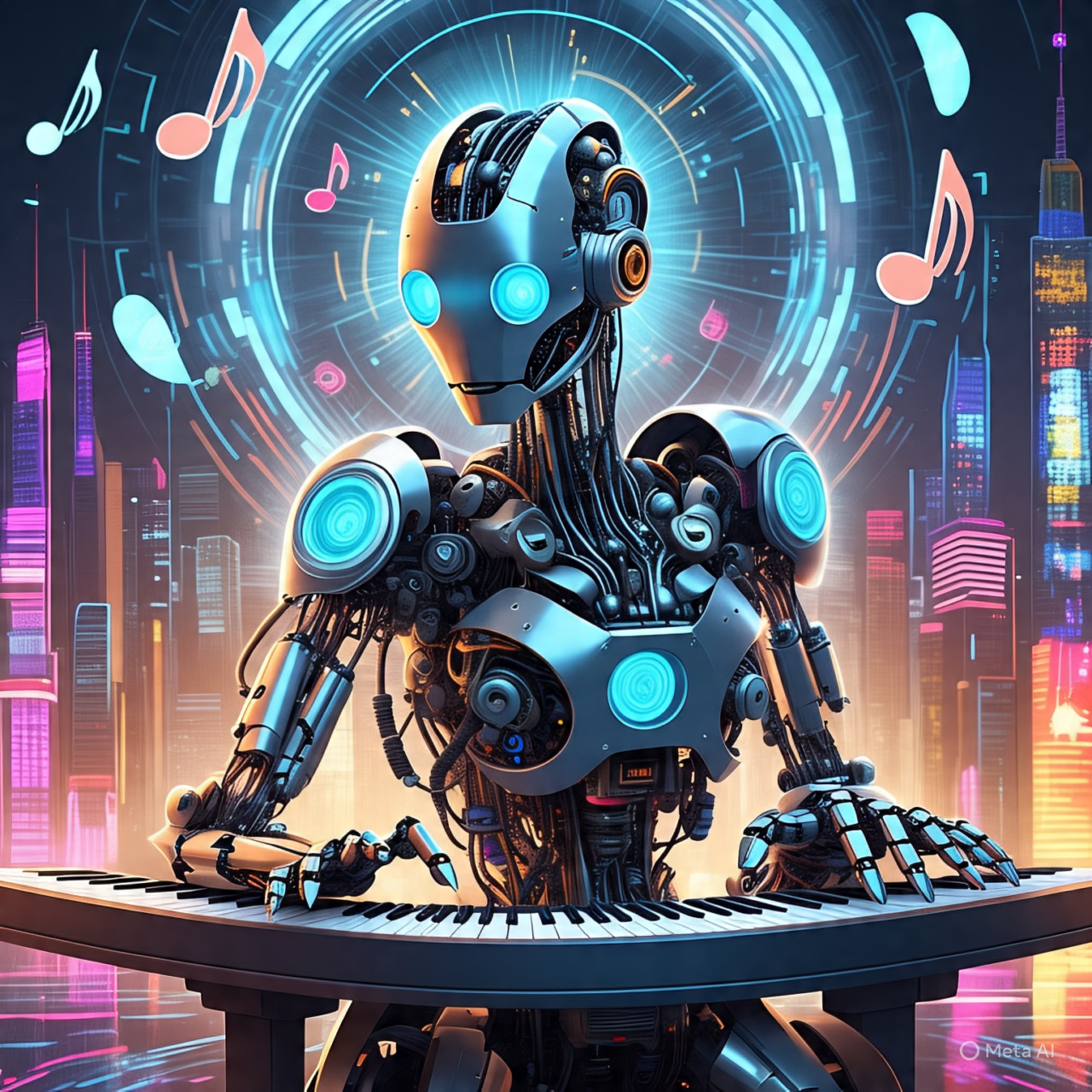 Ilustração de inteligência artificial na música